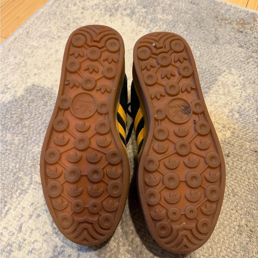 adidas Gazelle Platform Sneakers in Black and Yellow